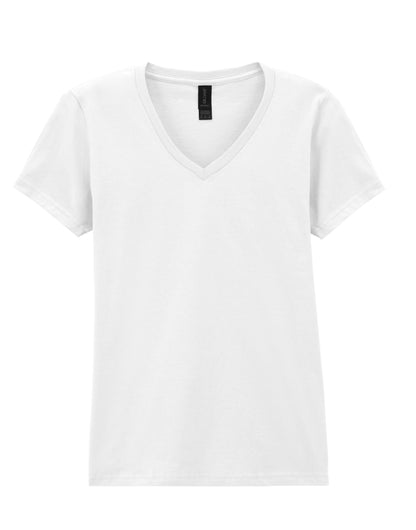 Gildan Softstyle Ladies V-Neck T-Shirt 64v00l - White - Customisable T-Shirts