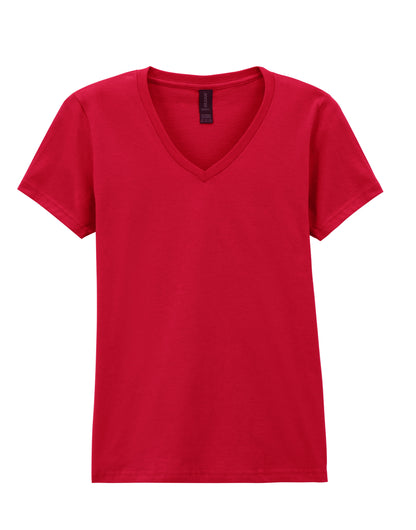 Gildan Softstyle Ladies V-Neck T-Shirt 64v00l - Cherry Red - Customisable T-Shirts