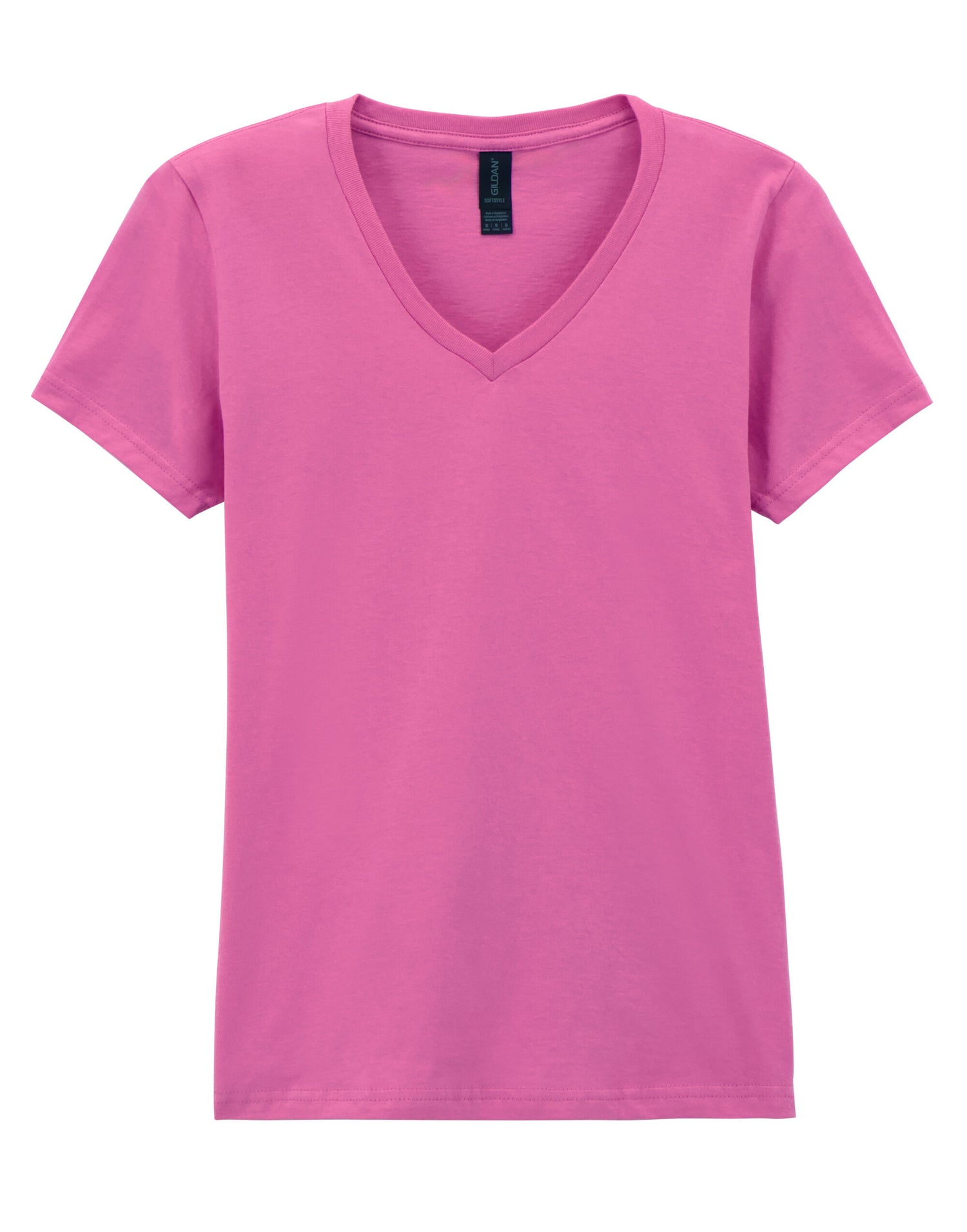 Gildan Softstyle Ladies V-Neck T-Shirt 64v00l - Azalea - Customisable T-Shirts