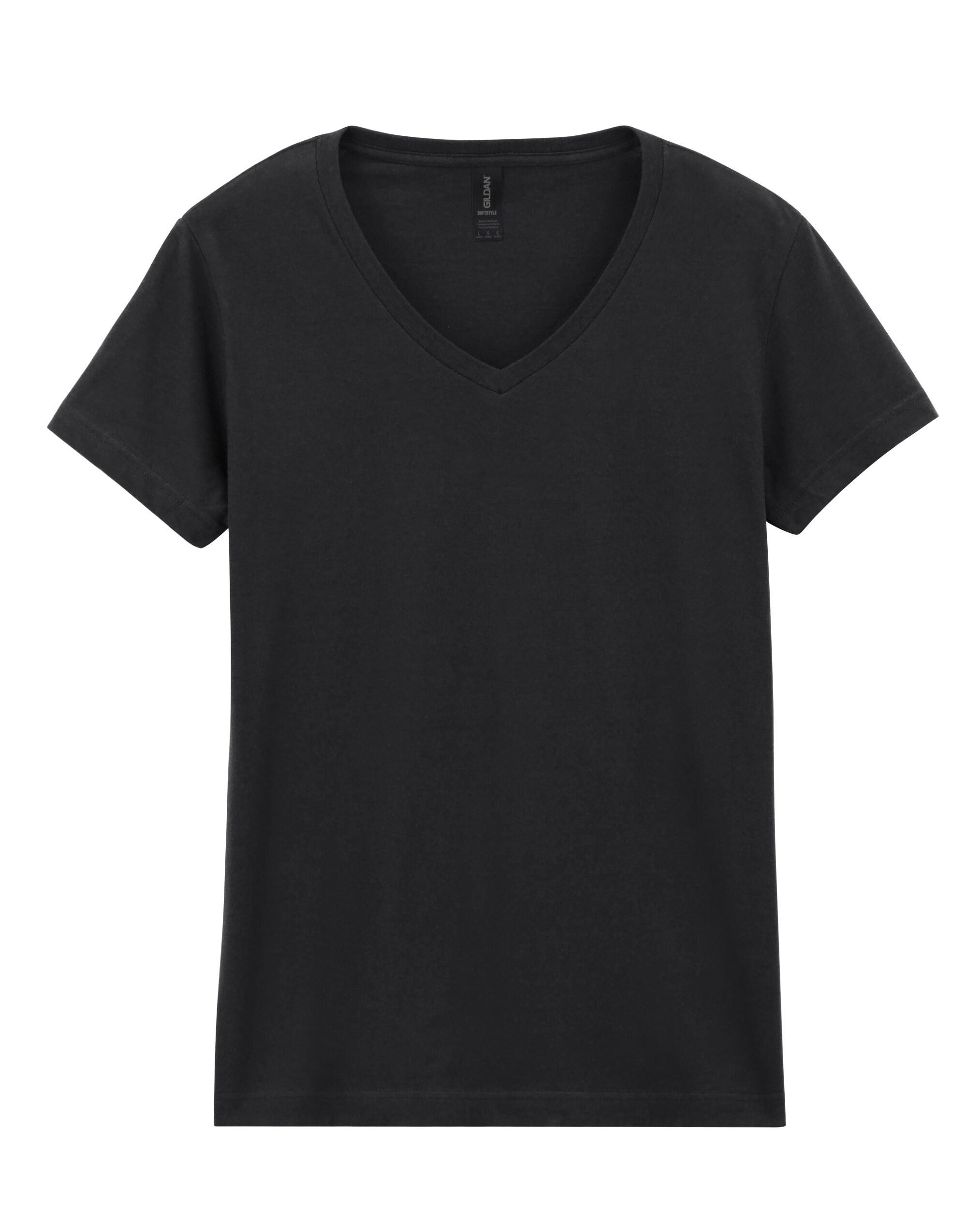 Gildan Softstyle Ladies V-Neck T-Shirt 64v00l - Black - Customisable T-Shirts