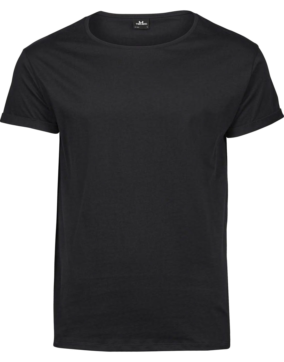 Tee Jays Mens Roll Up Sleeve Tee TJ5062 - Black - Customisable T-Shirts