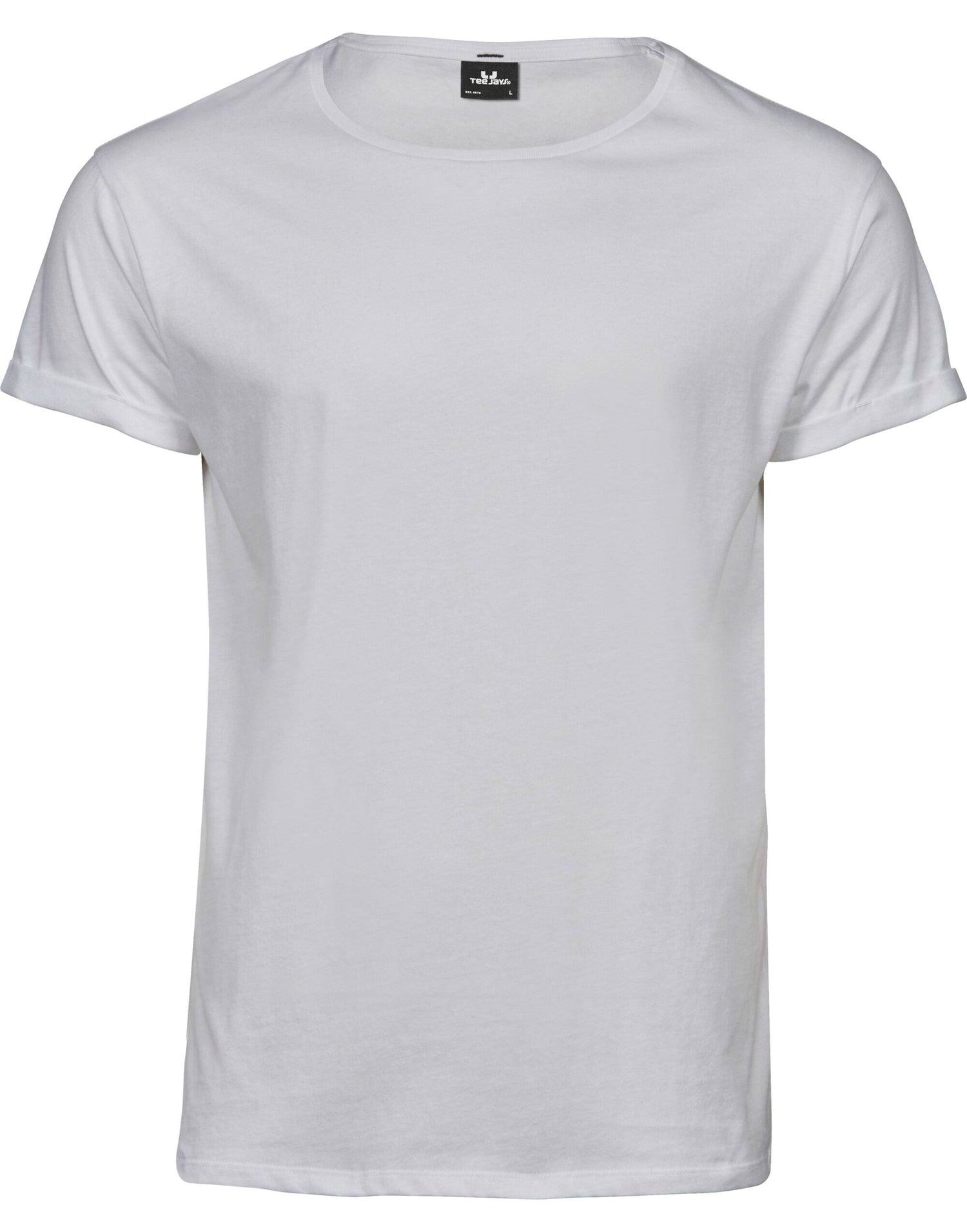 Tee Jays Mens Roll Up Sleeve Tee TJ5062 - White - Customisable T-Shirts