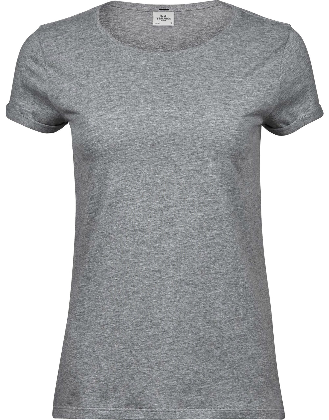 Tee Jays Ladies Roll Up Sleeve Tee TJ5063 - Heather Grey - Customisable T-Shirts