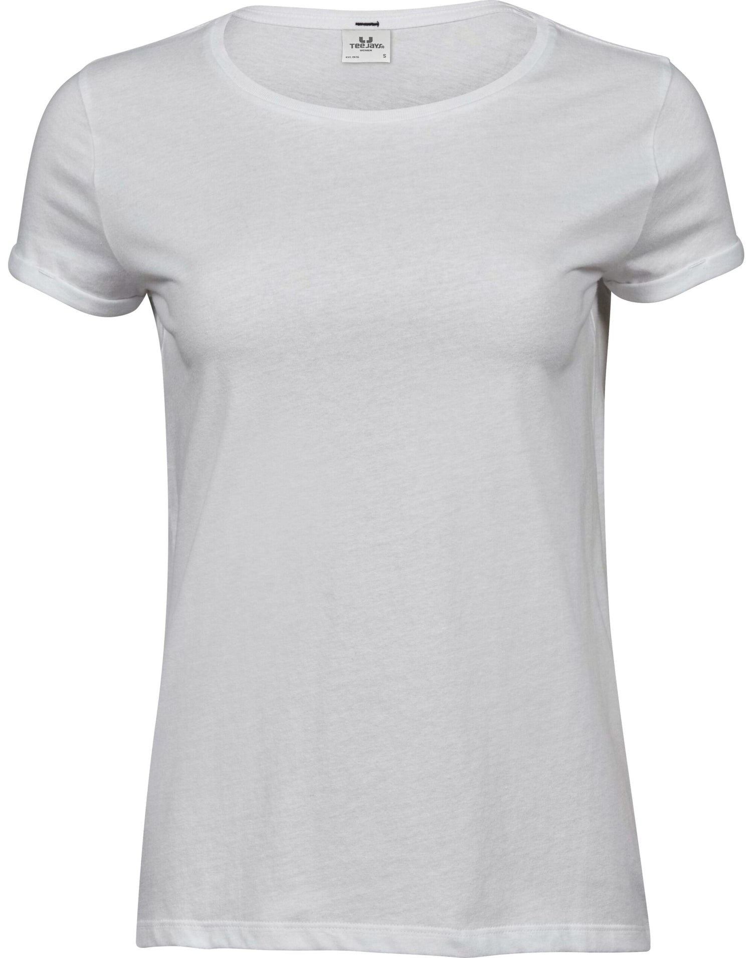 Tee Jays Ladies Roll Up Sleeve Tee TJ5063 - White - Customisable T-Shirts