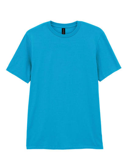Gildan Adult T-Shirt Softstyle - Caribbean Blue - Customisable T-Shirts