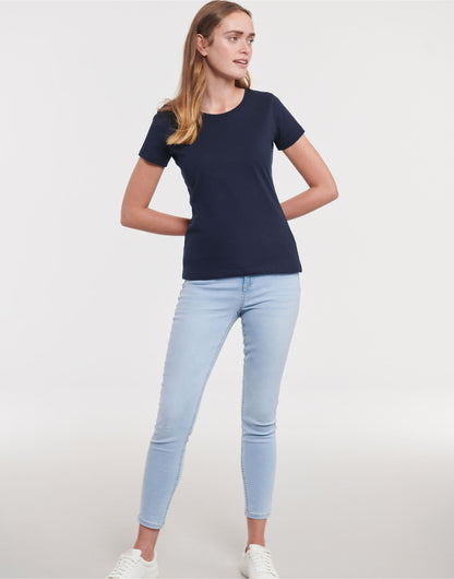 Russell Short Sleeve Collection Russell Short Sleeve Ladies Pure Organic T R108F - French Navy - Customisable T-Shirts