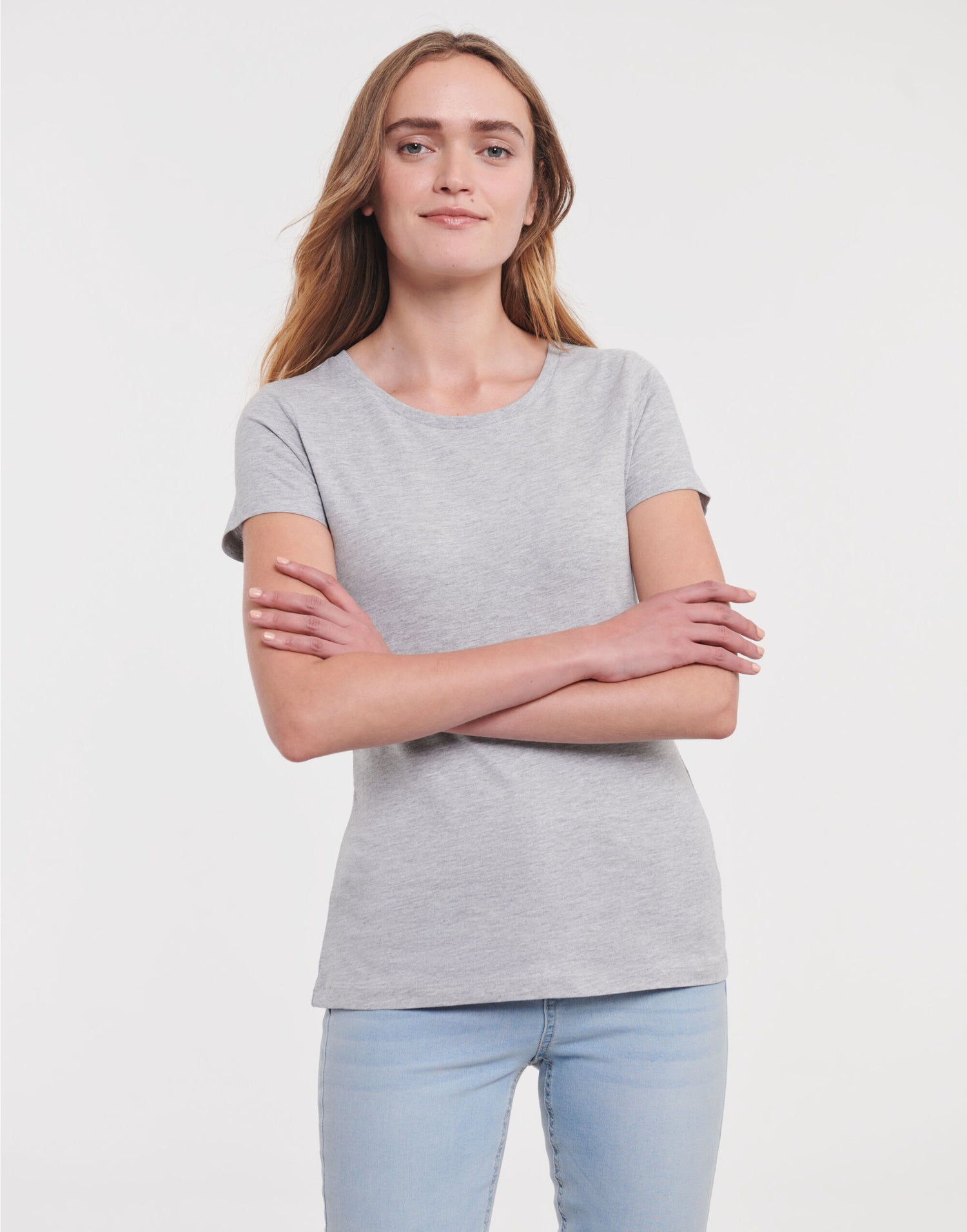Russell Short Sleeve Collection Russell Short Sleeve Ladies Pure Organic T R108F - Light Oxford - Customisable T-Shirts