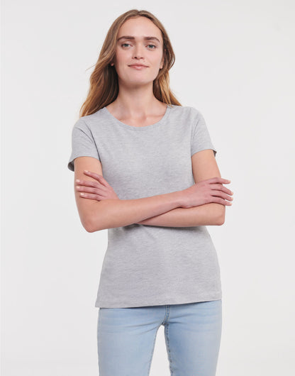 Russell Short Sleeve Collection Russell Short Sleeve Ladies Pure Organic T R108F - Light Oxford - Customisable T-Shirts