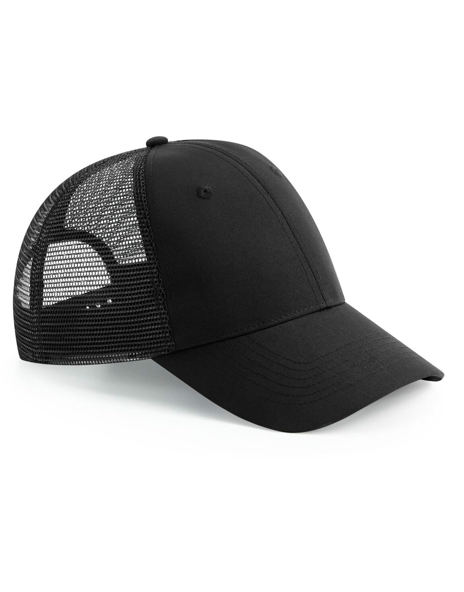 Beechfield Recycled Snapback Trucker Cap B75R - Black O S - Customisable Caps