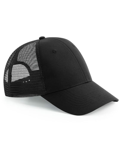 Beechfield Recycled Snapback Trucker Cap B75R - Black O S - Customisable Caps