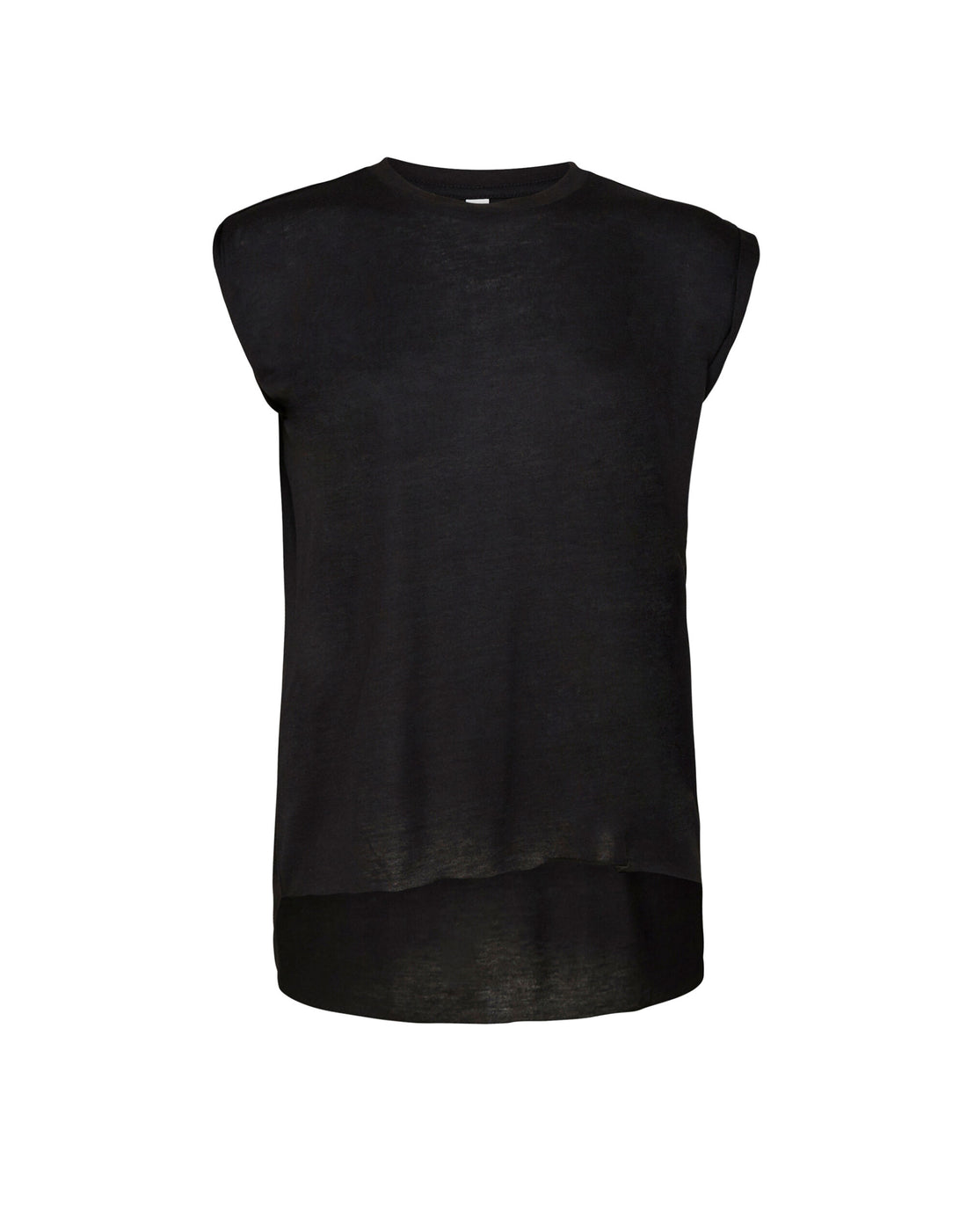 Bella Womens Flowy Muscle Tee Roll Cuff BE8804 - Black - Customisable