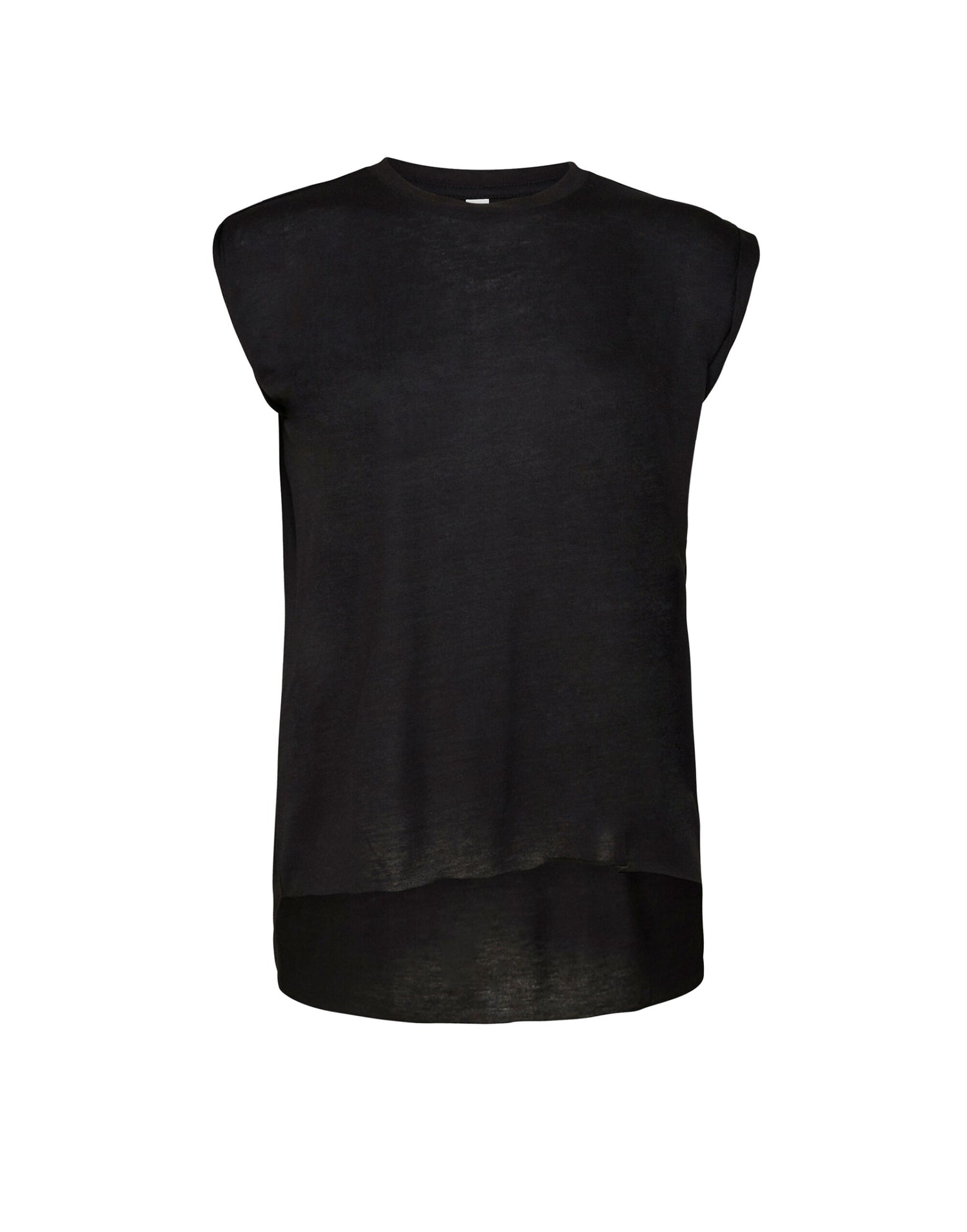 Bella Womens Flowy Muscle Tee Roll Cuff BE8804 - Black - Customisable