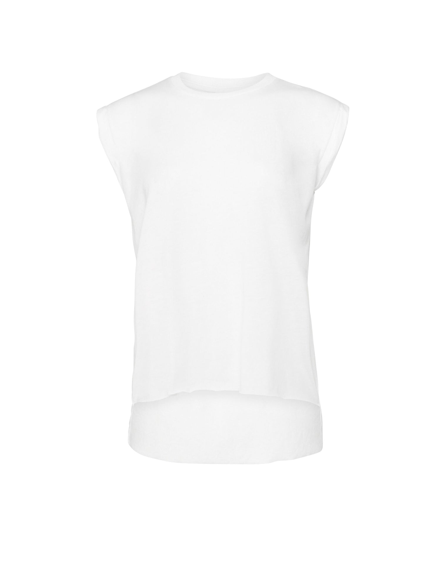 Bella Womens Flowy Muscle Tee Roll Cuff BE8804 - White - Customisable