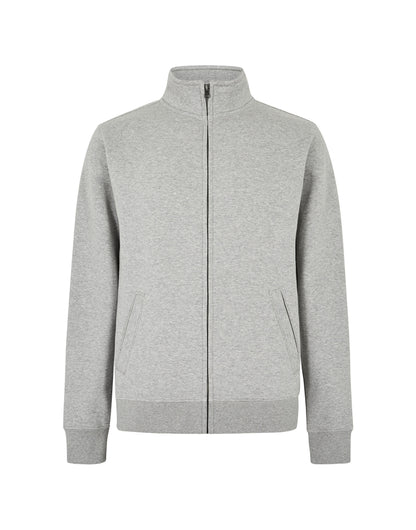 Kustom Kit Mens Regular Fit Zipped Sweat KK334 - Heather Grey - Customisable Sweatshirts