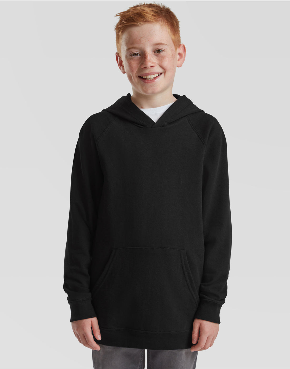 Fruit of the Loom Kids Lightweight Hooded Sweat 62009 - Black - Customisable Sweatshirts