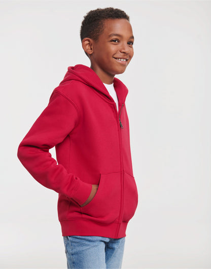 Russell Kids Authentic Zip Hood Sweat R266B - Classic Red - Customisable Sweatshirts