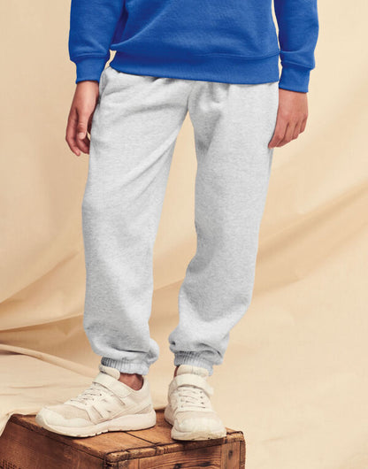 Fruit of the Loom Kids Classic Elastic Cuff Jog Pants 64051 - Black 05-06 Years - Customisable Joggers