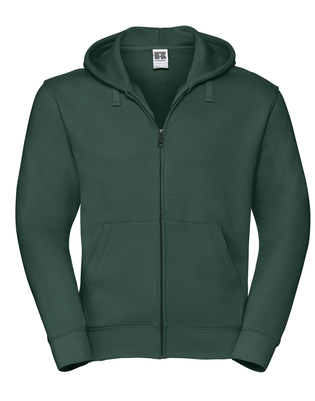 Russell Collection Russell Mens Authentic Zipped Hood Jacket 266M - Bottle Green - Customisable Sweatshirts
