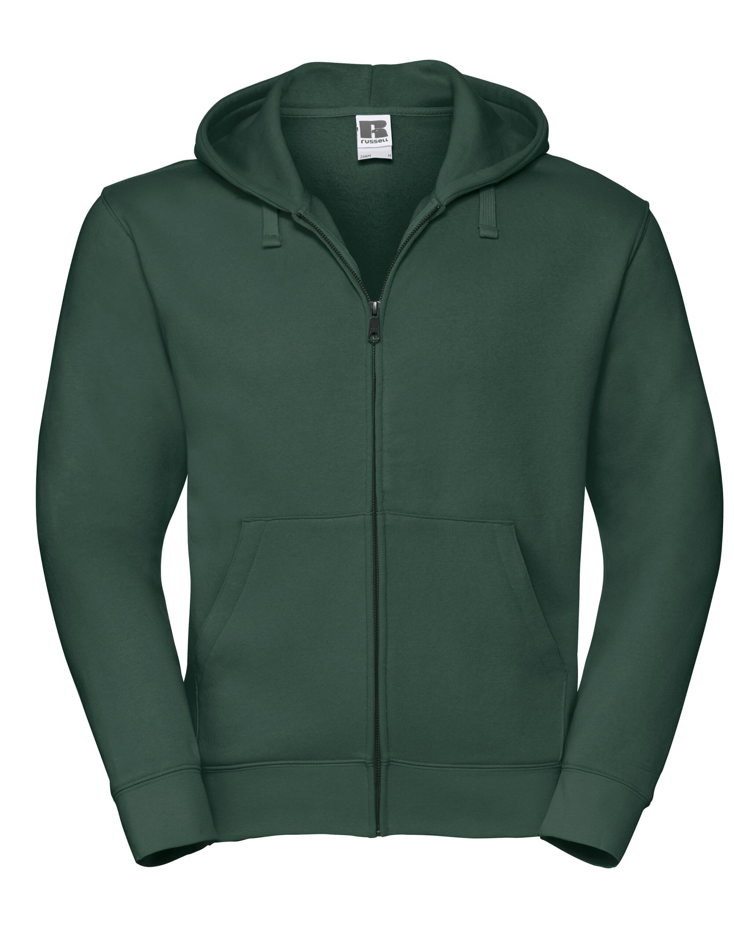 Russell Collection Russell Mens Authentic Zipped Hood Jacket 266M - Bottle Green - Customisable Sweatshirts
