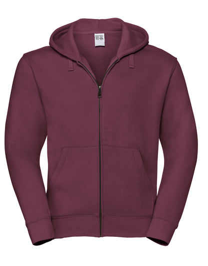 Russell Collection Russell Mens Authentic Zipped Hood Jacket 266M - Burgundy - Customisable Sweatshirts