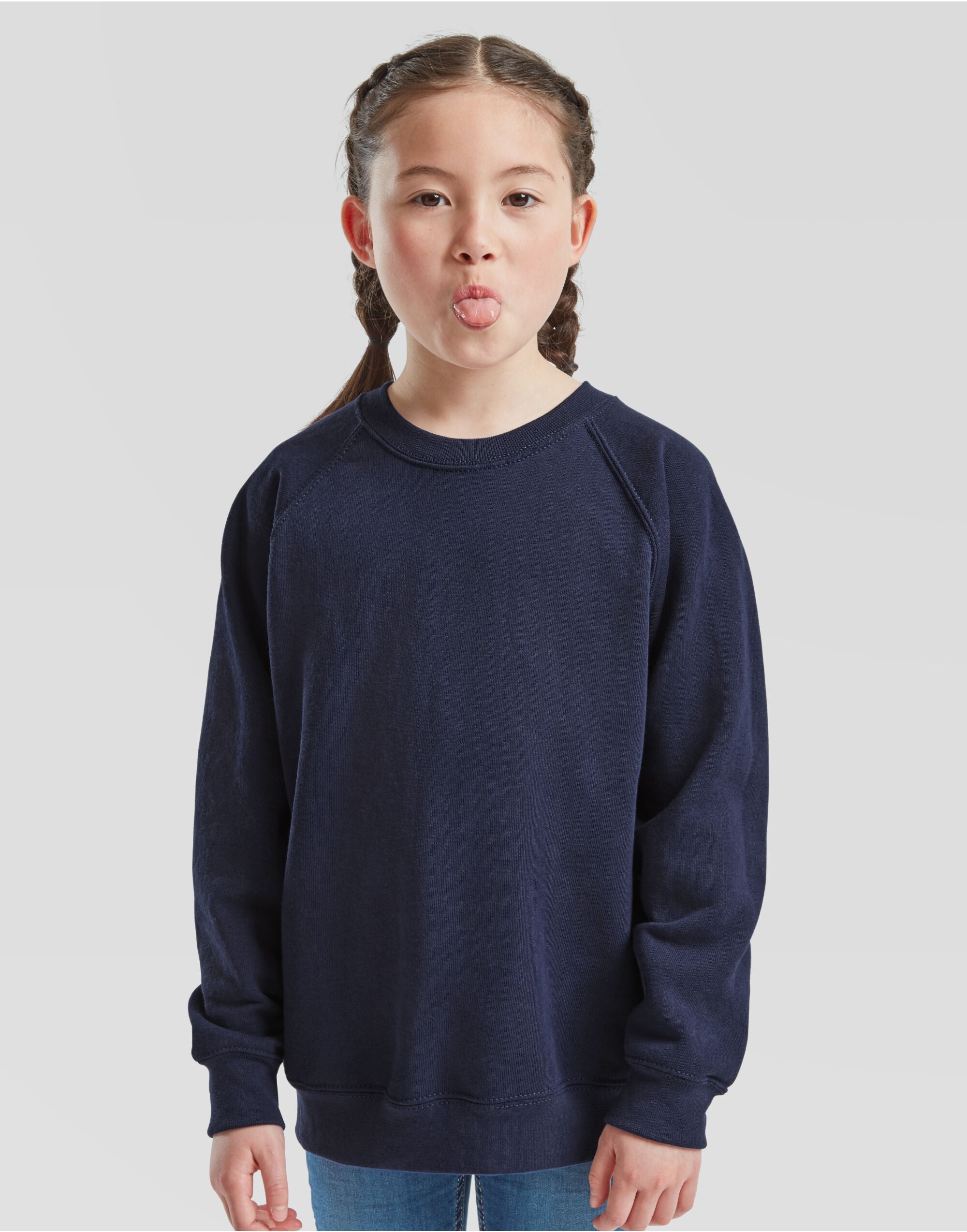Fruit of the Loom Kids Classic Raglan Sweat 62039 - Navy Blue - Customisable Sweatshirts