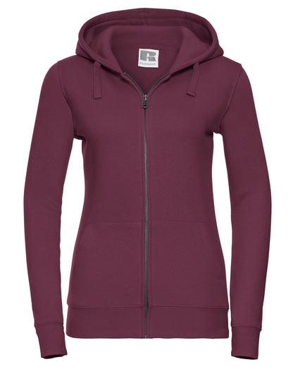 Russell Collection Russell Ladies Authentic Zipped Hood Jacket 266F - Burgundy - Customisable Sweatshirts