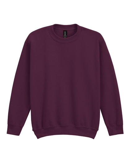 Gildan Heavy Blend Youth Crew Sweatshirt 18000b - Maroon - Customisable Sweatshirts