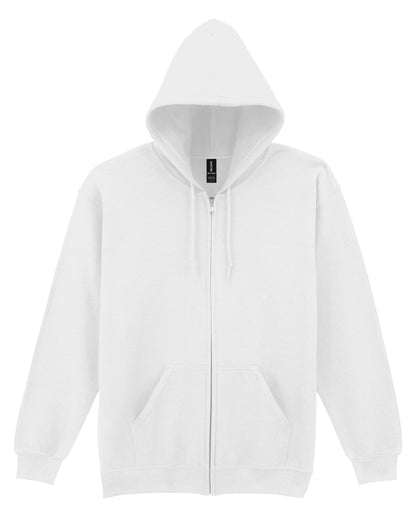 Gildan Heavy Blend Adult Zip Hood Sweat - White - 18600 - White - Customisable Sweatshirts And Hoodies