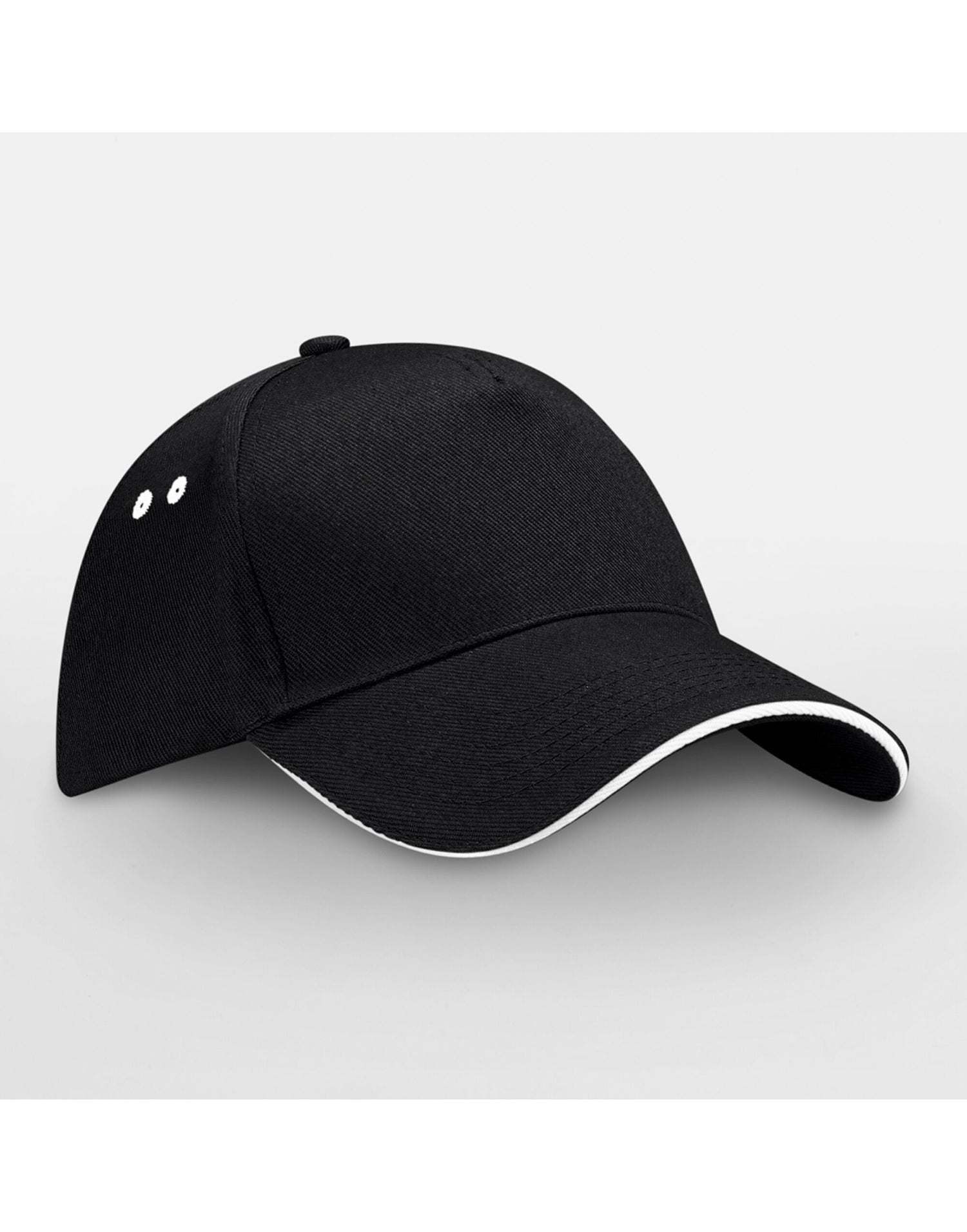 Beechfield Ultimate Sandwich Peak Cap B15C - Black White O S - Customisable Caps