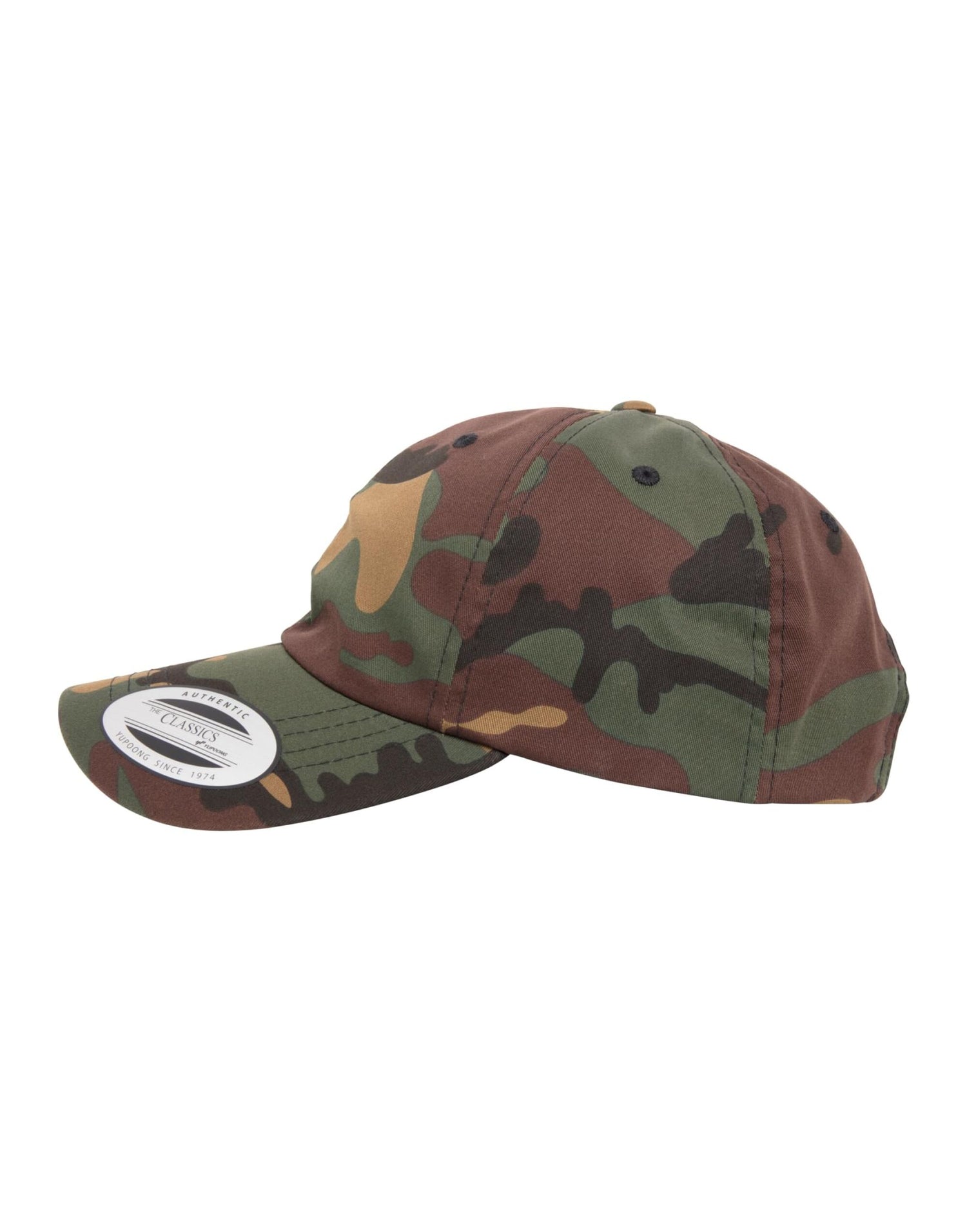 Flexfit Low Profile Cotton Twill Cap 6245cm - Green Camo O S - Customisable Caps