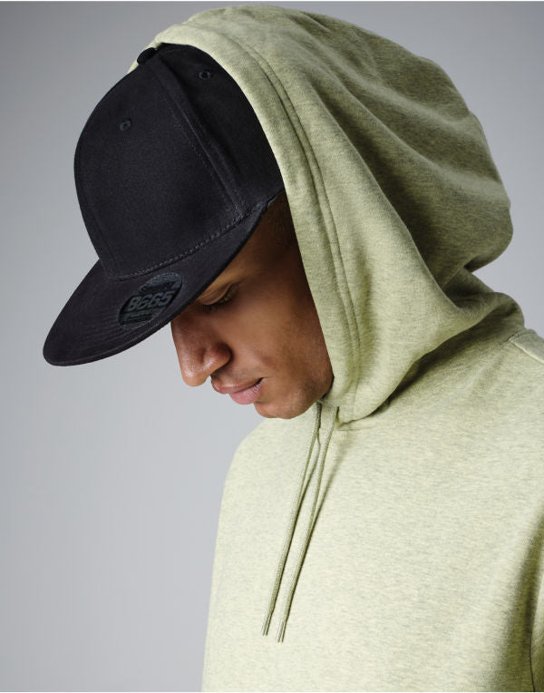 Beechfield Pro-Stretch Flat Peak Cap B665 - Black O S - Customisable Caps
