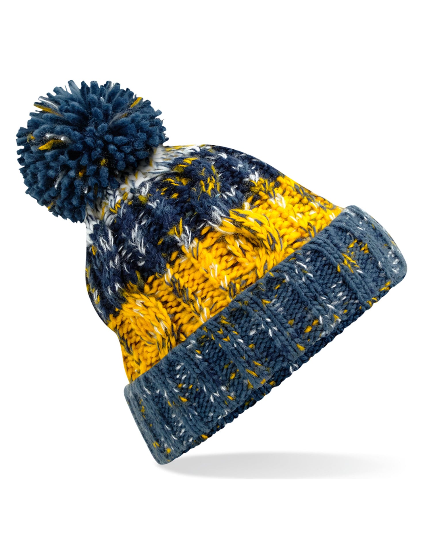 Beechfield Corkscrew Pom Pom Beanie B486 - Morning Frost O S - Customisable Beanies