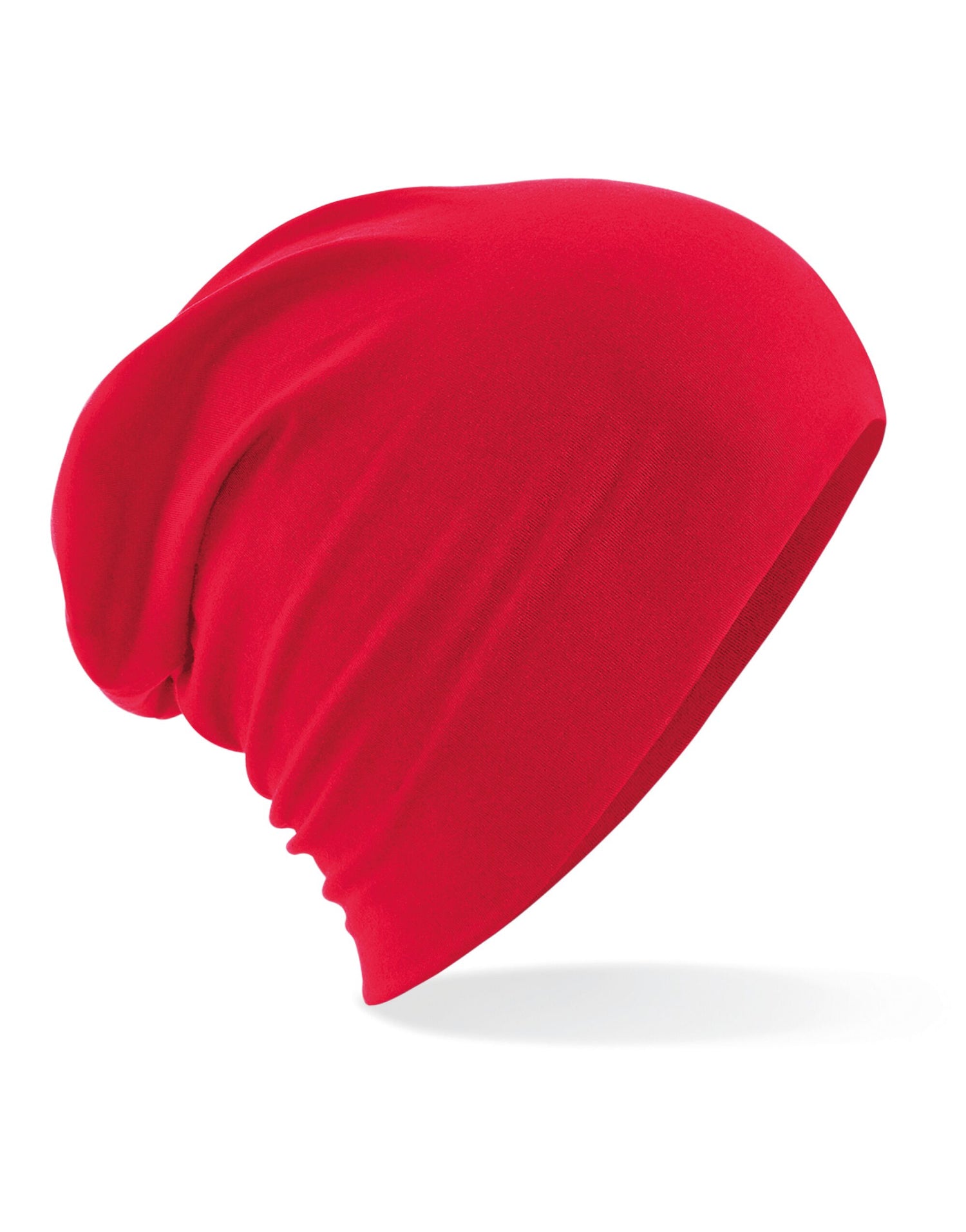 Beechfield Hemsedal Cotton Slouch Beanie B368 - Classic Red O S - Customisable Beanies