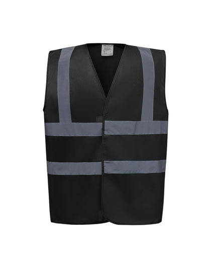 Yoko Enhanced Vis Waistcoat hvw100ev - Black - Customisable HV Vest