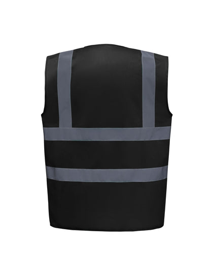 YOKO Enhanced Visibility Waistcoat HVW100EV - Black - Customisable Hi-Vis Vest