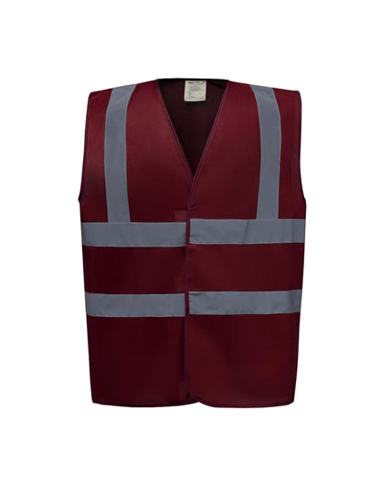 Yoko Enhanced Vis Waistcoat hvw100ev - Maroon - Customisable HV Vest