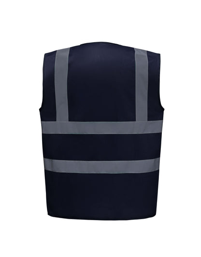 YOKO Enhanced Visibility Waistcoat HVW100EV - Navy - Customisable Hi-Vis Vest