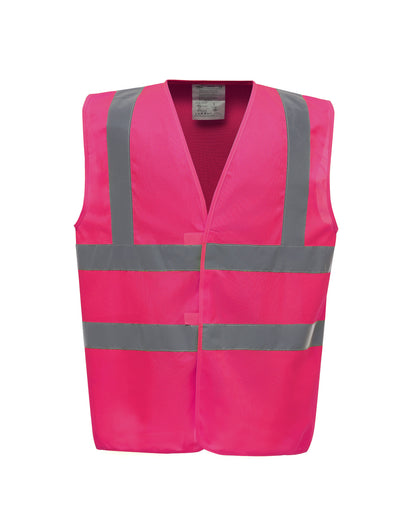Yoko Enhanced Vis Waistcoat hvw100ev - Pink - Customisable HV Vest