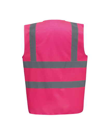 YOKO Enhanced Visibility Waistcoat HVW100EV - Pink - Customisable Hi-Vis Vest