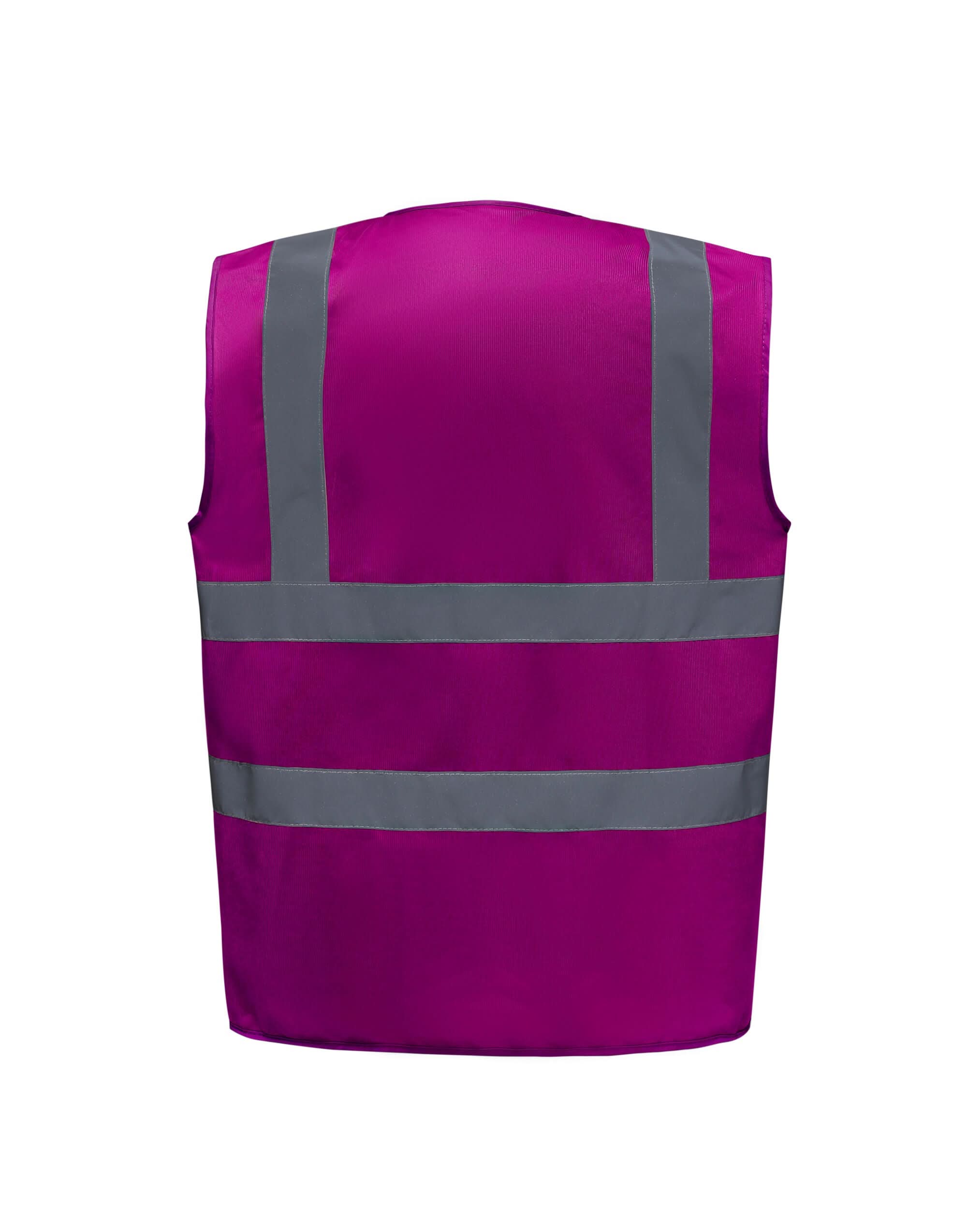 YOKO Enhanced Visibility Waistcoat HVW100EV - Raspberry - Customisable Hi-Vis Vest