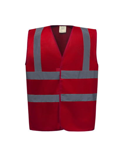 Yoko Enhanced Vis Waistcoat hvw100ev - Red - Customisable HV Vest