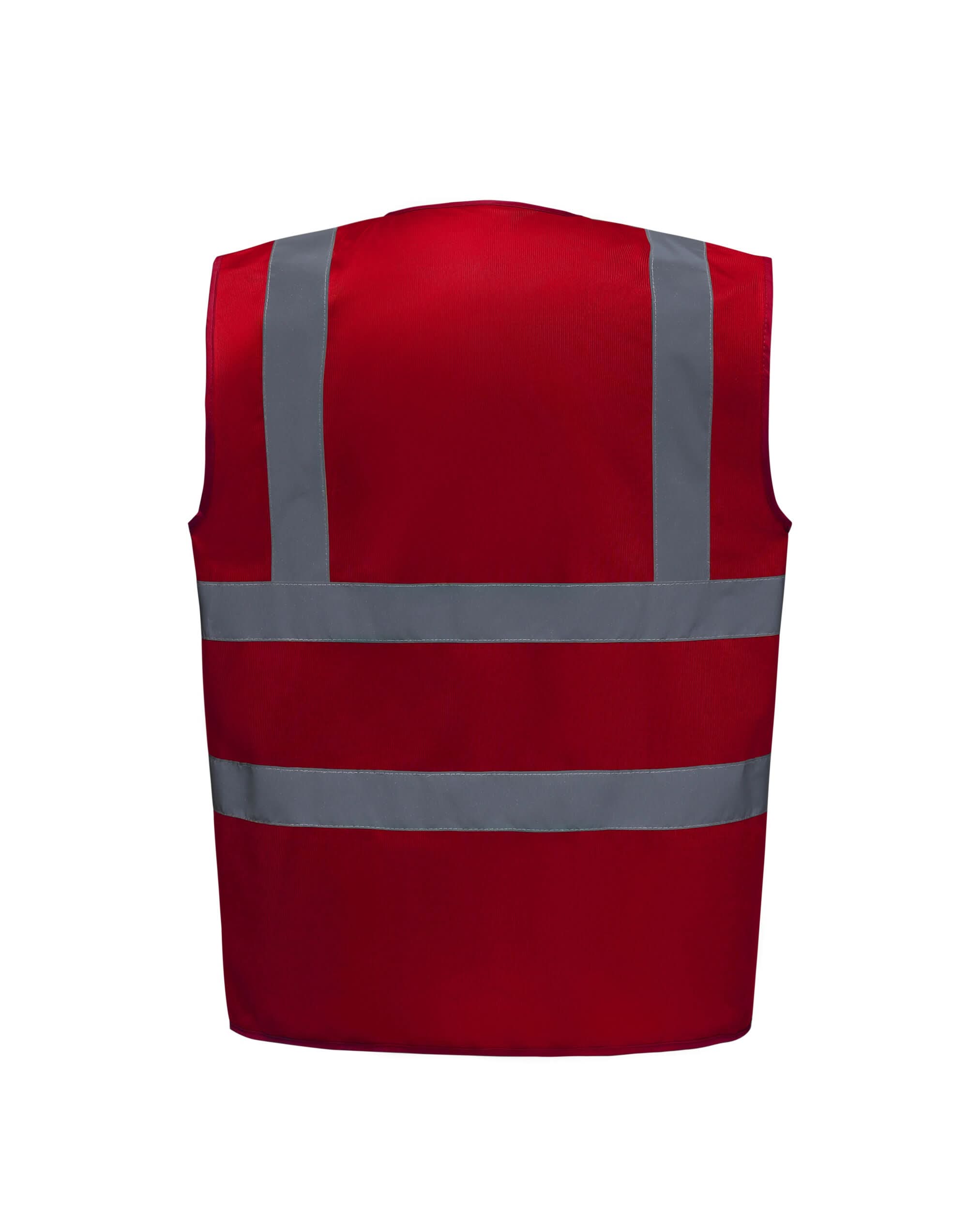 YOKO Enhanced Visibility Waistcoat HVW100EV - Red - Customisable Hi-Vis Vest