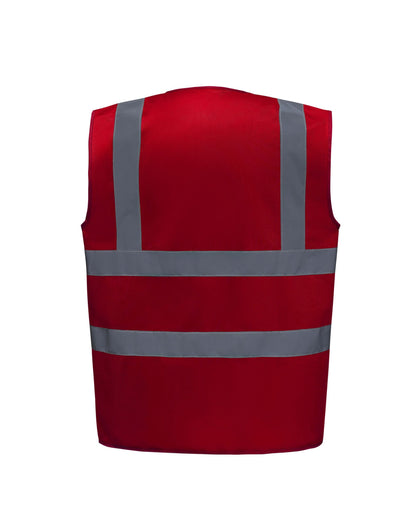 YOKO Enhanced Visibility Waistcoat HVW100EV - Red - Customisable Hi-Vis Vest