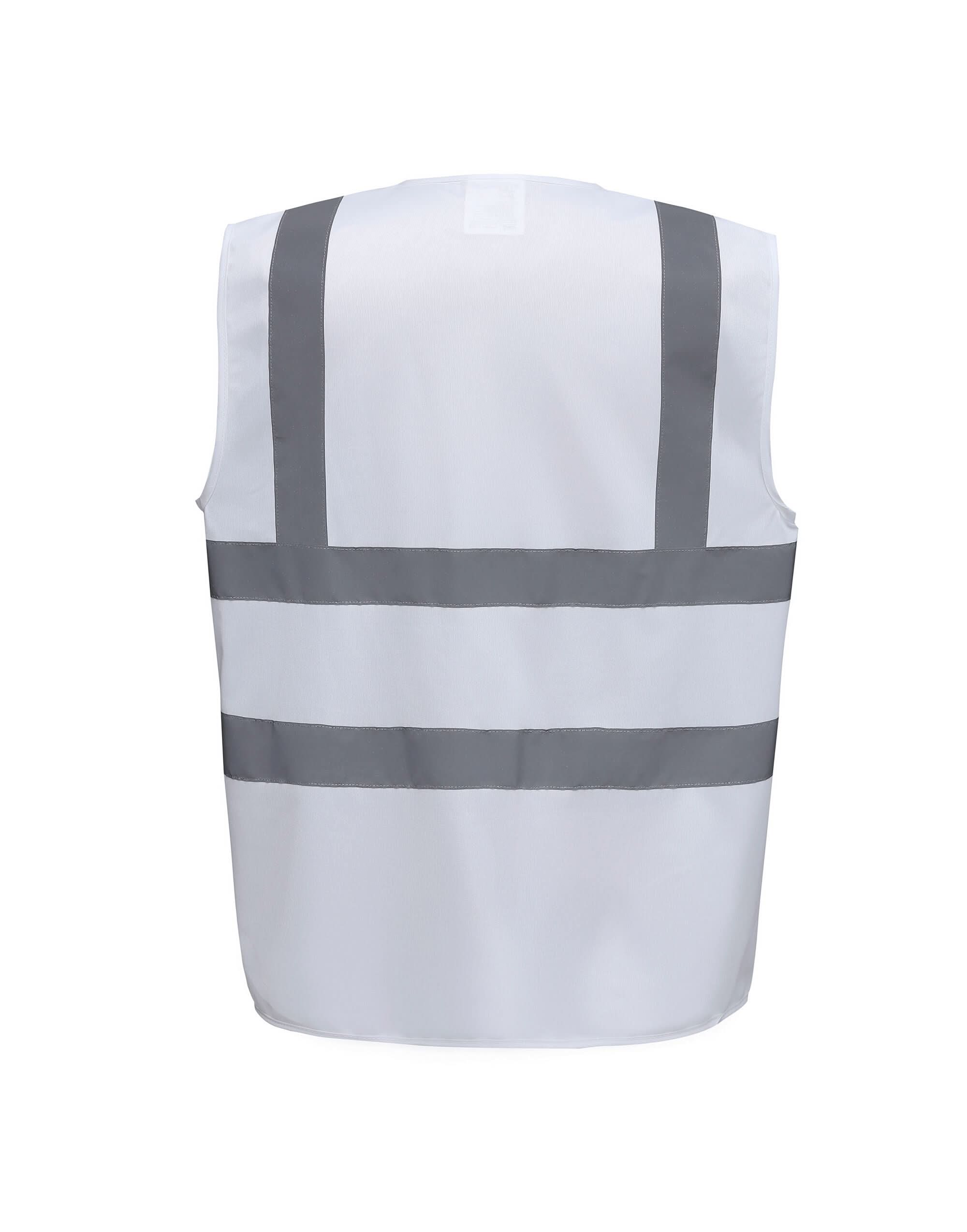 YOKO Enhanced Visibility Waistcoat HVW100EV - White - Customisable Hi-Vis Vest