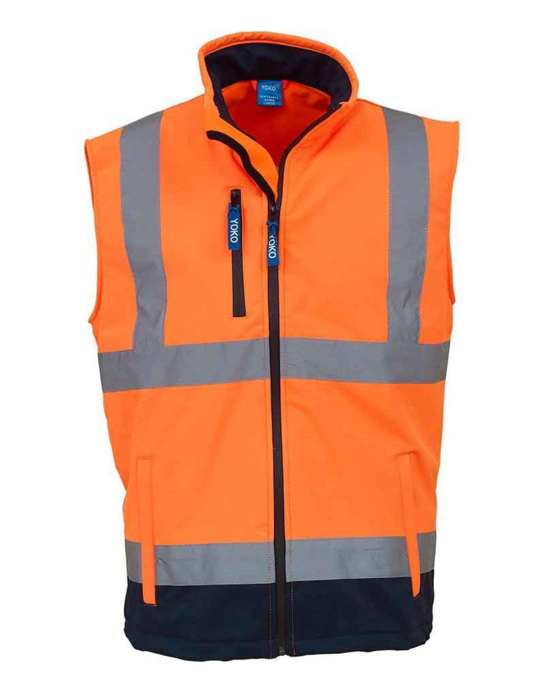 Yoko HV Softshell Bodywarmer hv006 - Hi Vis Orange Navy - Customisable Gilets &amp; Body Warmers