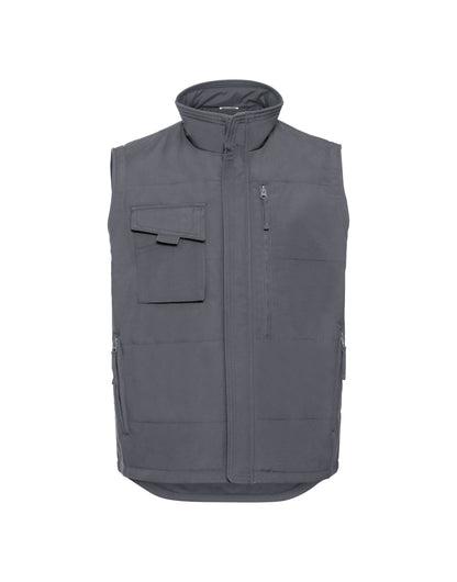 Russell Collection Russell Heavy Duty Workwear Gilet 014m - Convoy Grey - Customisable Gilets &amp; Body Warmers
