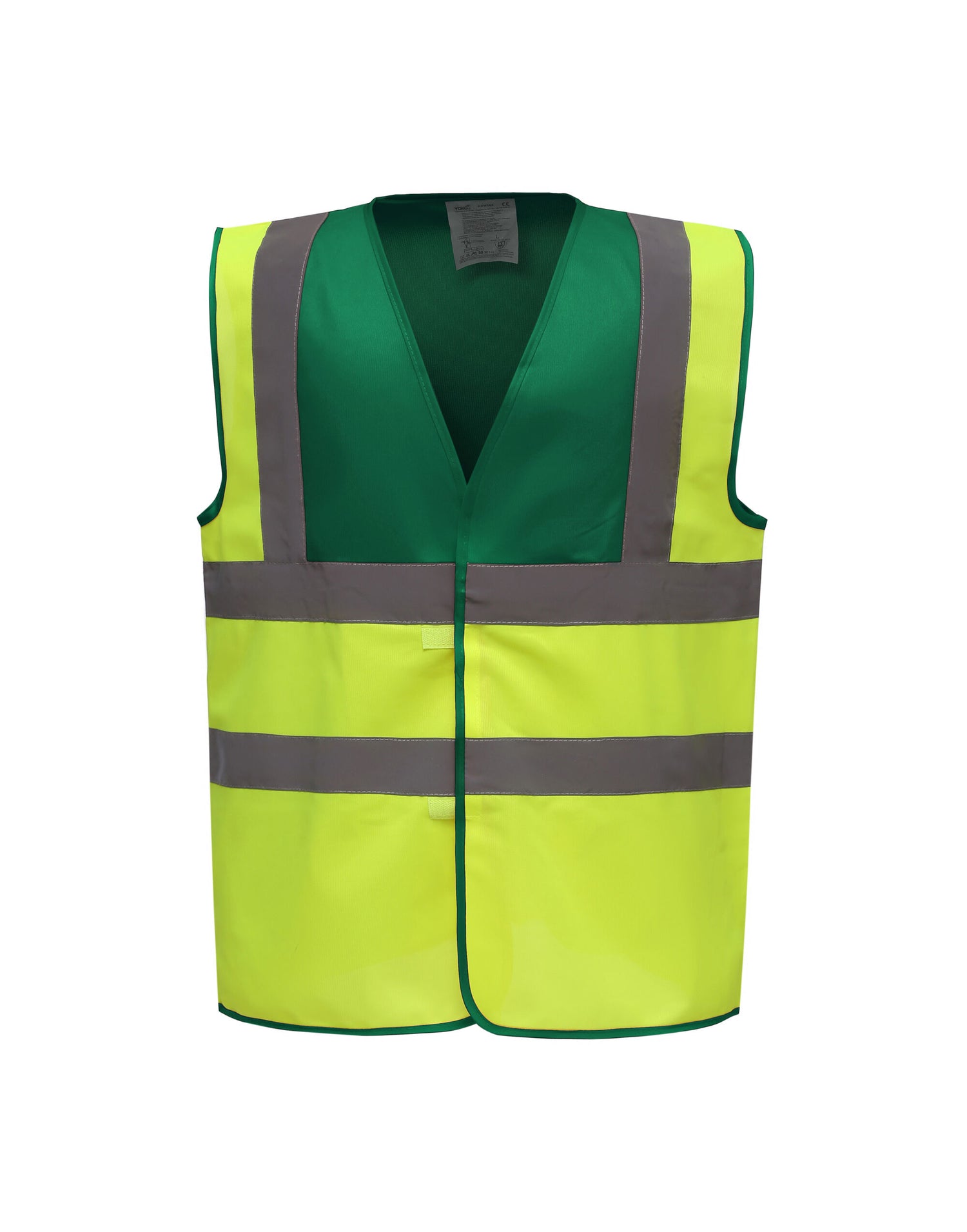 Yoko Two Tone Class 1 Waistcoat hvw100tt - Hi Vis Yellow Green - Customisable Hi-Vis Vest