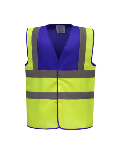 Yoko Two Tone Class 1 Waistcoat hvw100tt - Royal Hi-Vis Yellow - Customisable Hi-Vis Vest