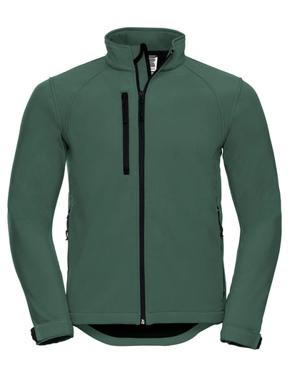 Russell Collection Russell Mens Softshell Jacket 140M - Bottle Green - Customisable Softshell Jacket