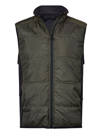 Tee Jays Hybrid-Stretch Bodywarmer TJ9114 - Deep Green Black - Customisable Bodywarmer